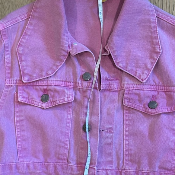 FARM Rio Pink Denim crop Jacket - Picture 3 of 11